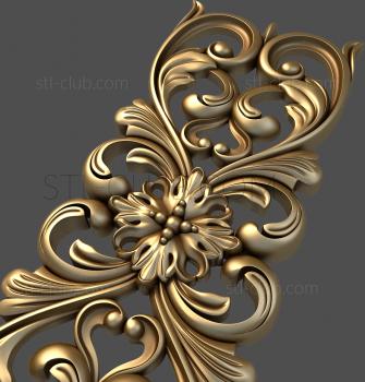 3D model 3d stl model of decorative panel, plant pattern (STL)